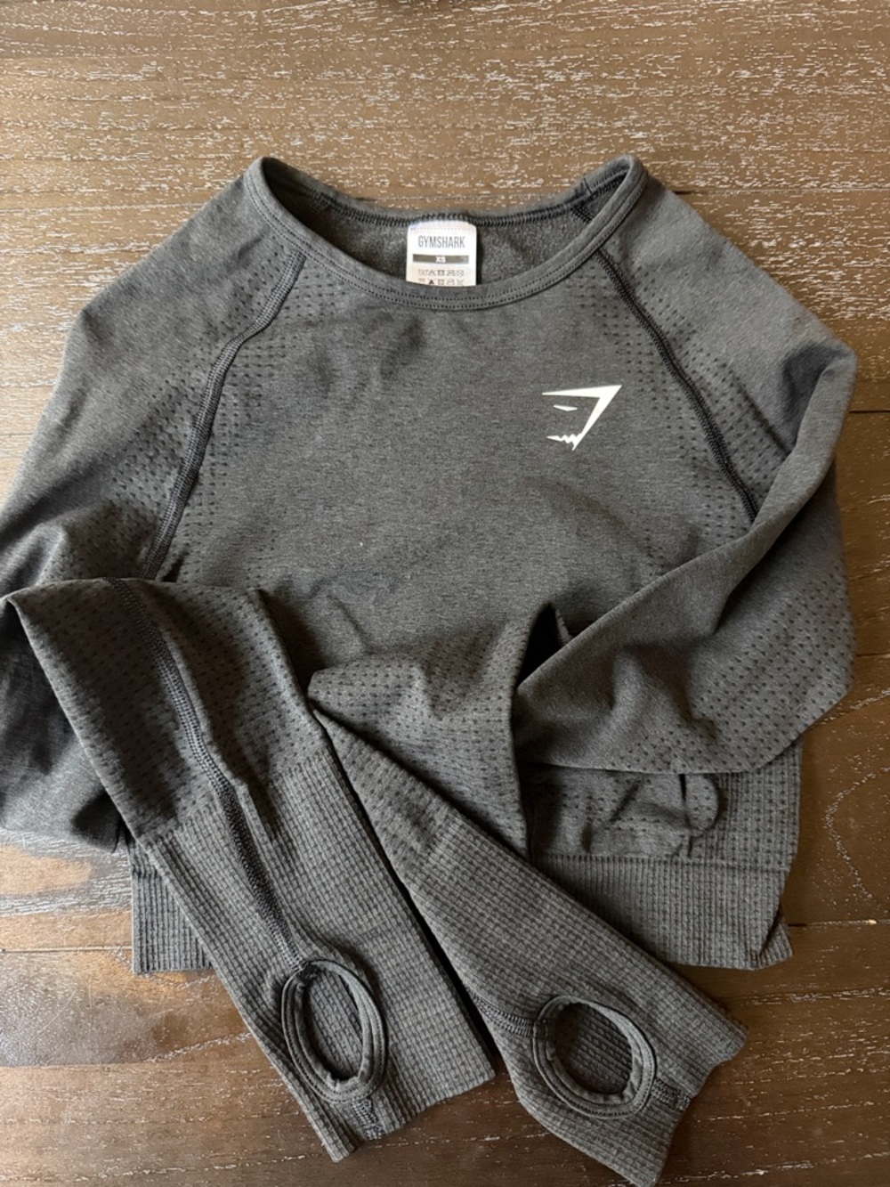 Gymshark Black Seamless Cropped Long Sleeve Top with Thumbholes